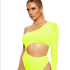 Neon yellow bodysuit